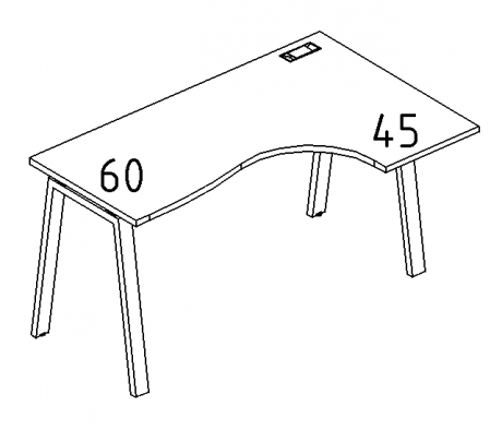Стол эргономичный правый "Классика" на металлокаркасе TRE 120x90x75 A4.PRO угловой
