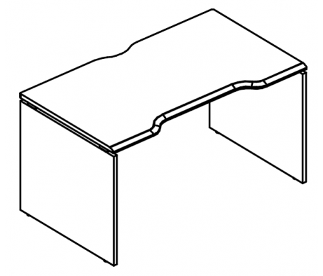 Стол эргономичный "Симметрия" 70x120 на каркасе ДСП (1 скос) Alta