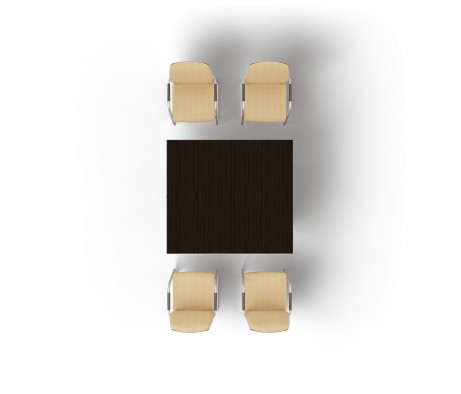 Стол 140х126х73,5 для совещаний опоры-панели, центральный модуль Multimeeting цвет венге