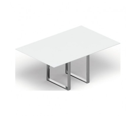 Стол для совещаний 180х120х71 стекло белое мателюкс оптивайт Orbis, Carre стеклянный