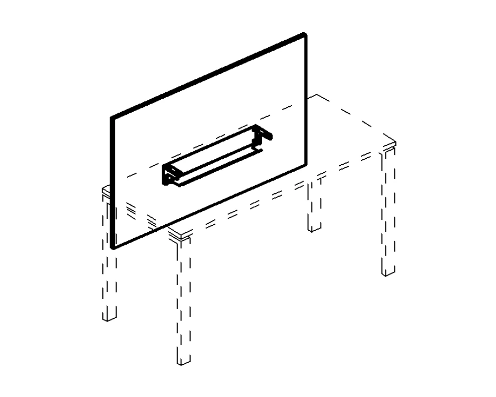 Экран настольный фронтальный большой для стола 100 с кабель-каналом A4.PRO