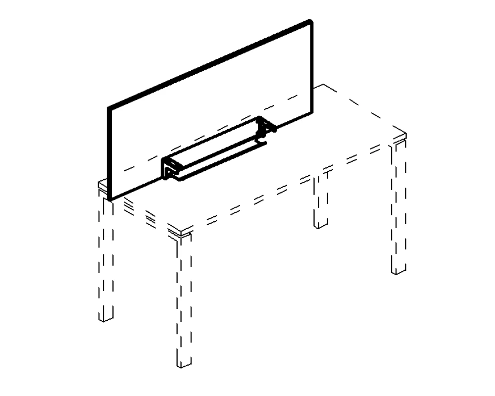 Экран настольный фронтальный для стола 100 с кабель-каналом A4.PRO