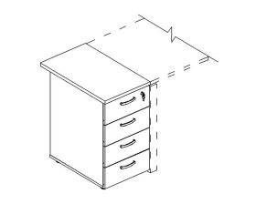 Тумба приставная 4-х ящичная с замком 42x70x75 A4.PRO images