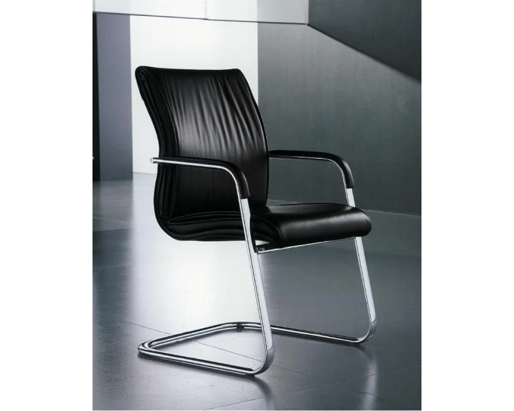 Кресло ЛОНДОН В, кожа, хром