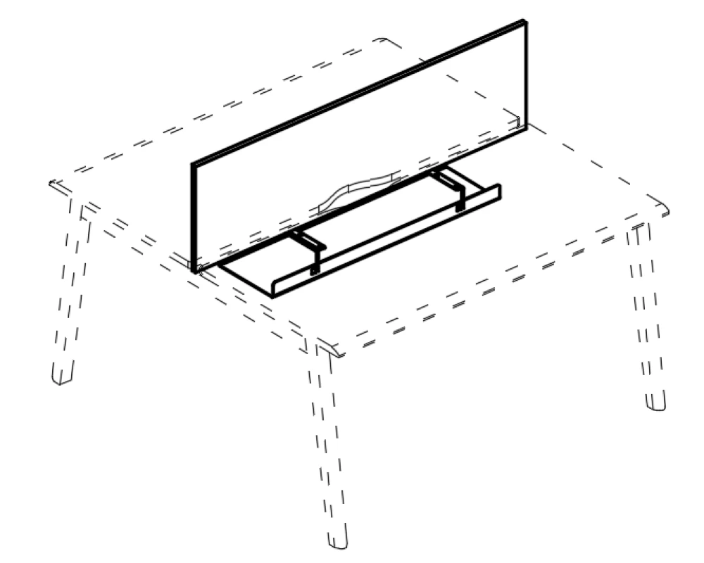 Экран ДСП с широким кабель-каналом для стола 140 Alta MT