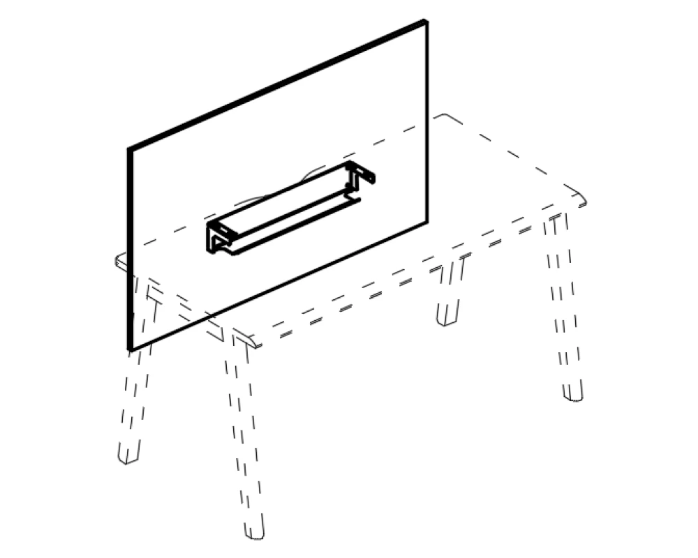 Экран настольный большой для стола 120 с кабель-каналом Alta MT
