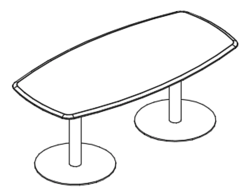 Стол для переговоров овальный 160 на опорах-колоннах Alta