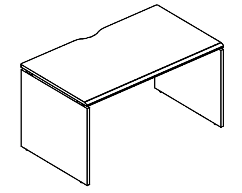 Стол письменный 80x100 на каркасе ДСП (1 скос) Alta