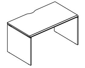 Стол письменный 80x100 на каркасе ДСП (1 скос) Alta images