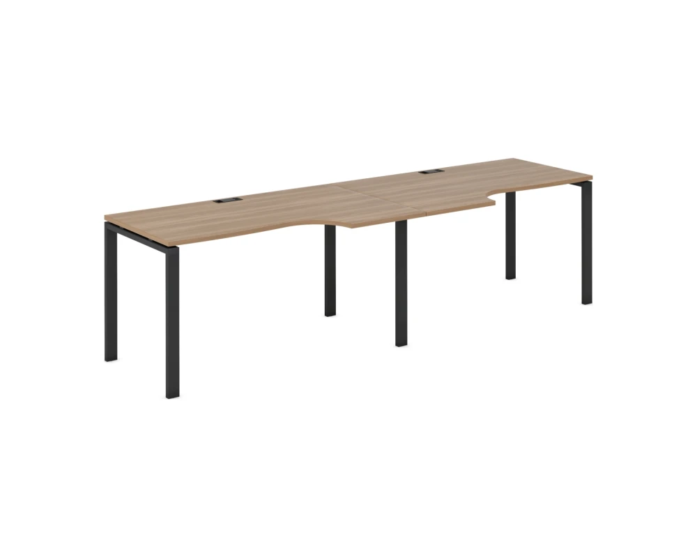 Рабочая станция эргономичная на П-образном мет/к 60х30 2400x900x750 Эвалюшн / Evolution Дуб честерфилд/Антрацит