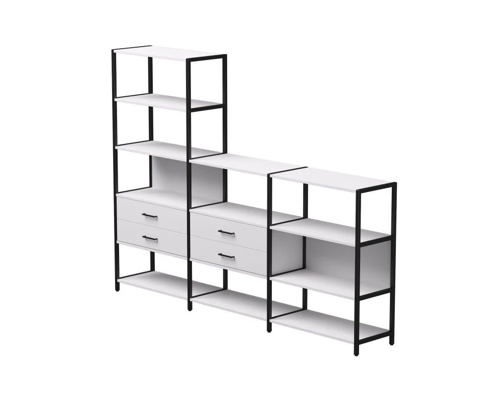 Набор стеллажных систем №11 2440x385x1840 Everprof ЭВО / EVO Белый/Черный