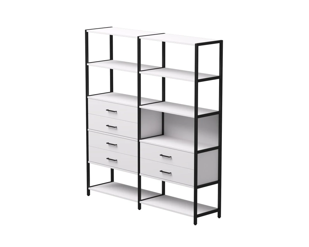 Набор стеллажных систем №8 2440x385x1840 Everprof ЭВО / EVO Белый/Черный