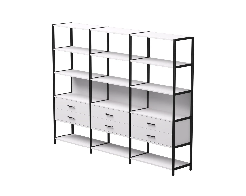 Набор стеллажных систем №9 2440x385x1840 Everprof ЭВО / EVO Белый/Черный