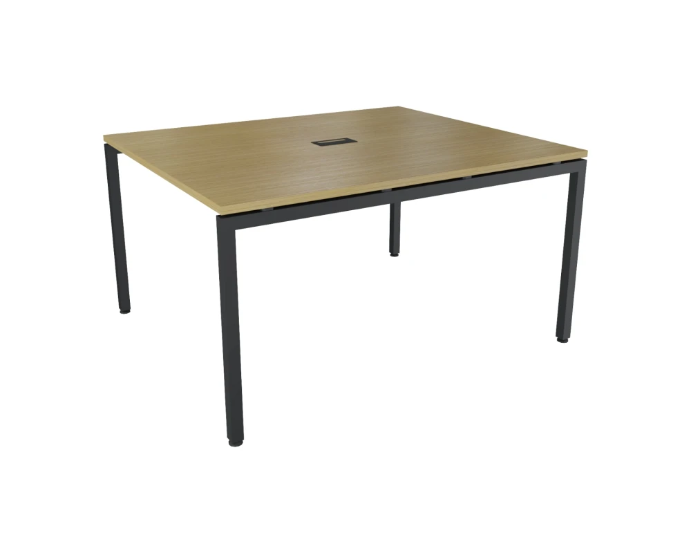 Стол переговоров с подрозетником антрацит 120х143х76 Steel