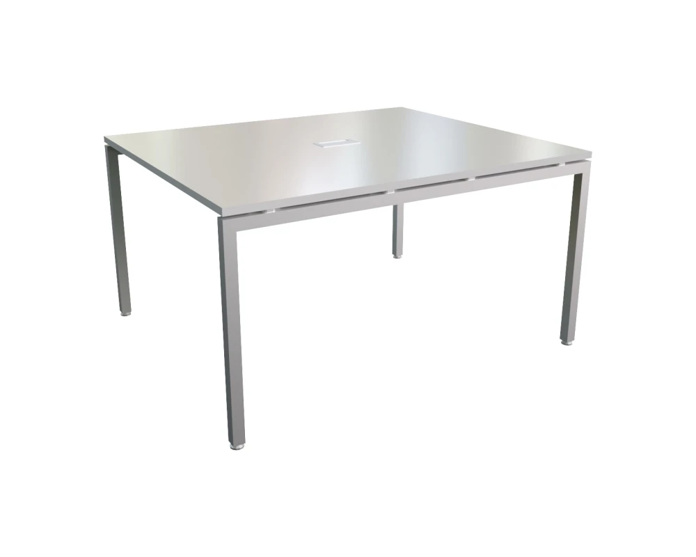 Стол переговоров с подрозетником белый 120х143х76 Steel