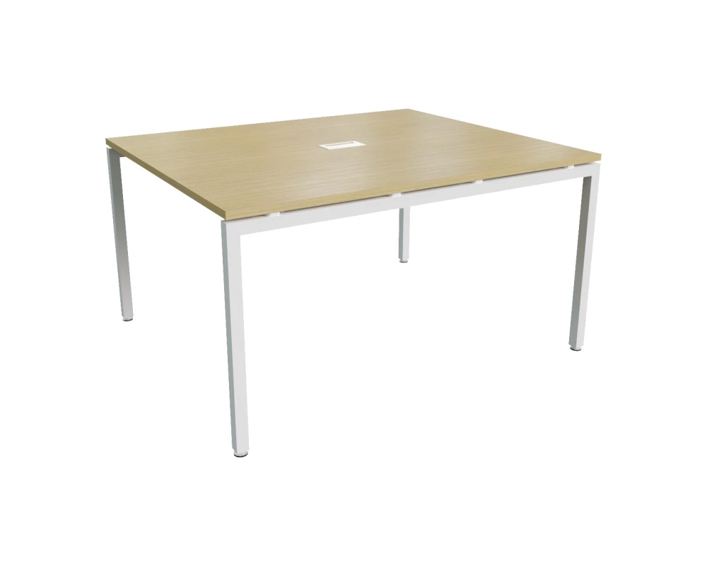 Стол переговоров с подрозетником белый 120х143х76 Steel