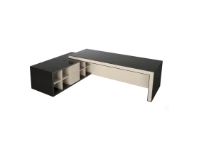 Стол руководителя с передней панелью полуглянцевый/лакированный, левый 3075х2355х780 Belesa images