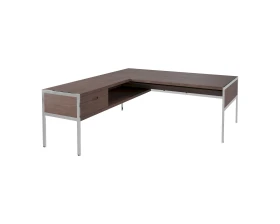 Стол руководителя матовый, хром. опоры, левый 1820х2220х750 Gallery images