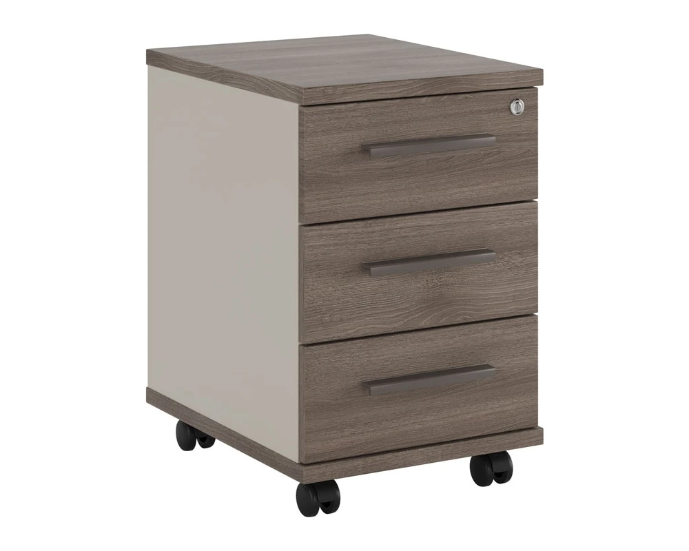 Тумба подкатная 3 ящика Нью Лайн / New Line Дуб Шамони темный