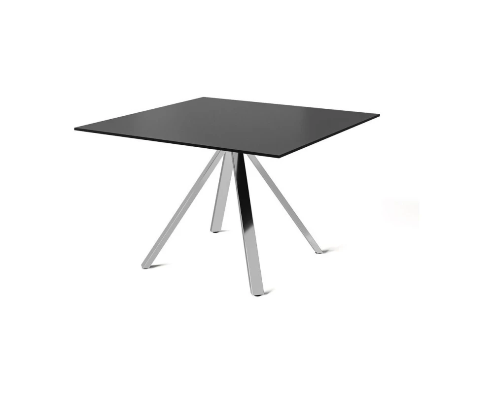 Стол для переговоров 120x120x75 Ancona Черный/Хром