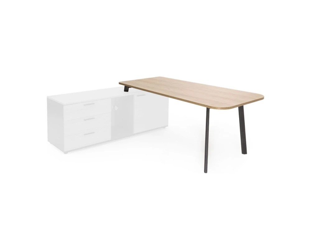 Стол приставной левый 178х84х75 Flex Гикори/Графит