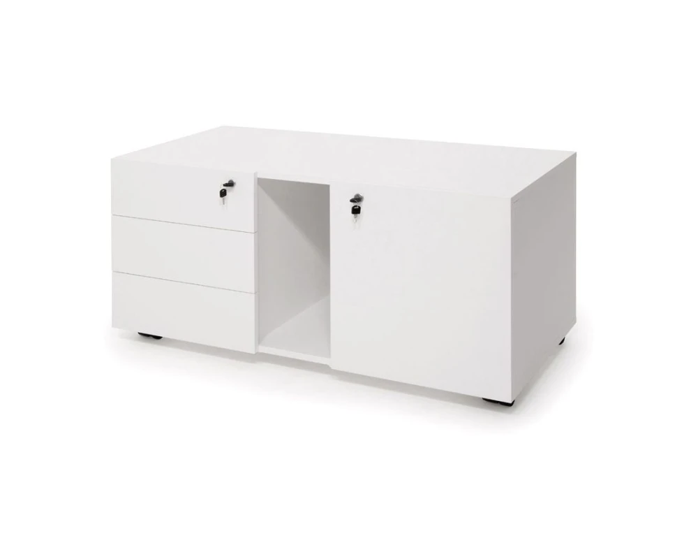 Тумба-приставка подкатная 109x55x57 Unio Белый