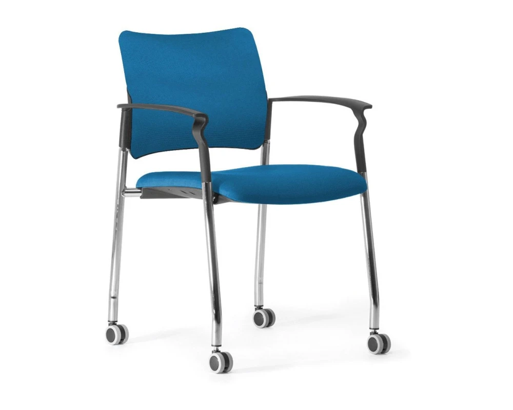 Кресло Pinko обитое на колесах Ткань, Голубой