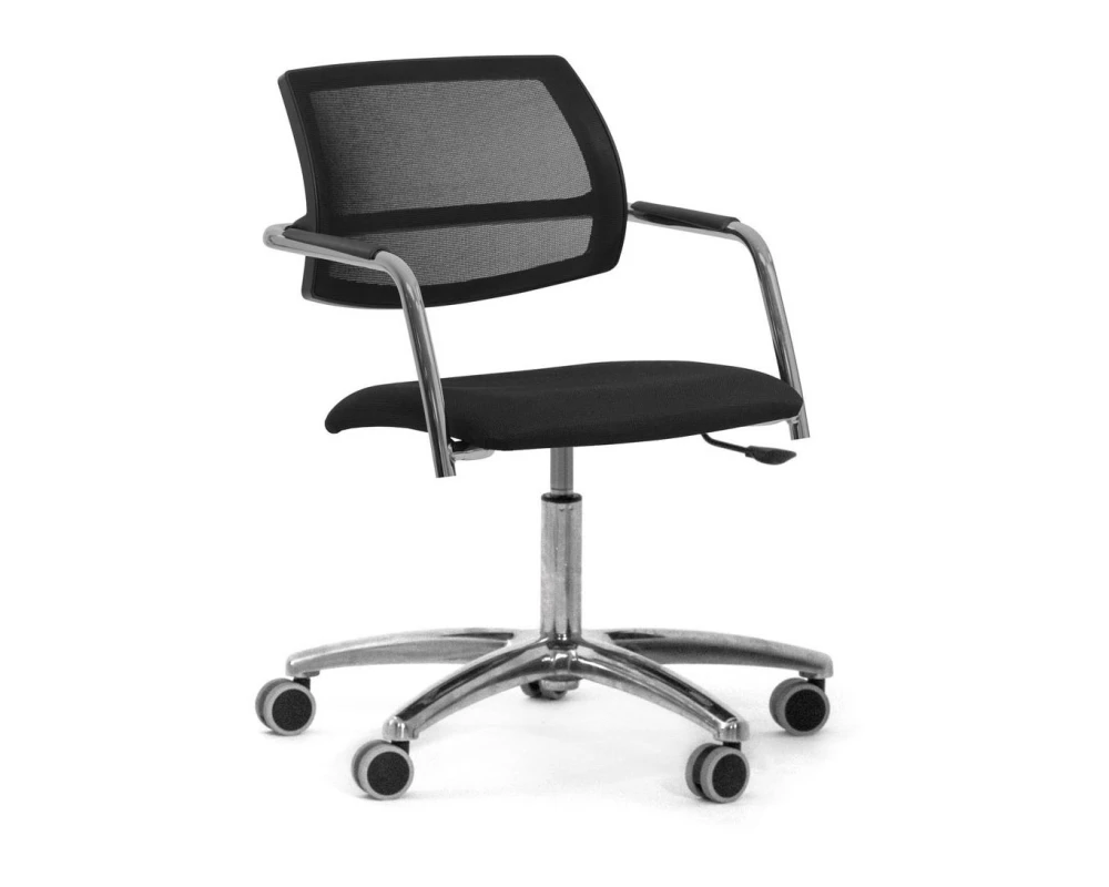 Кресло Urban Mesh на крестовине Сетка/Ткань, Черный