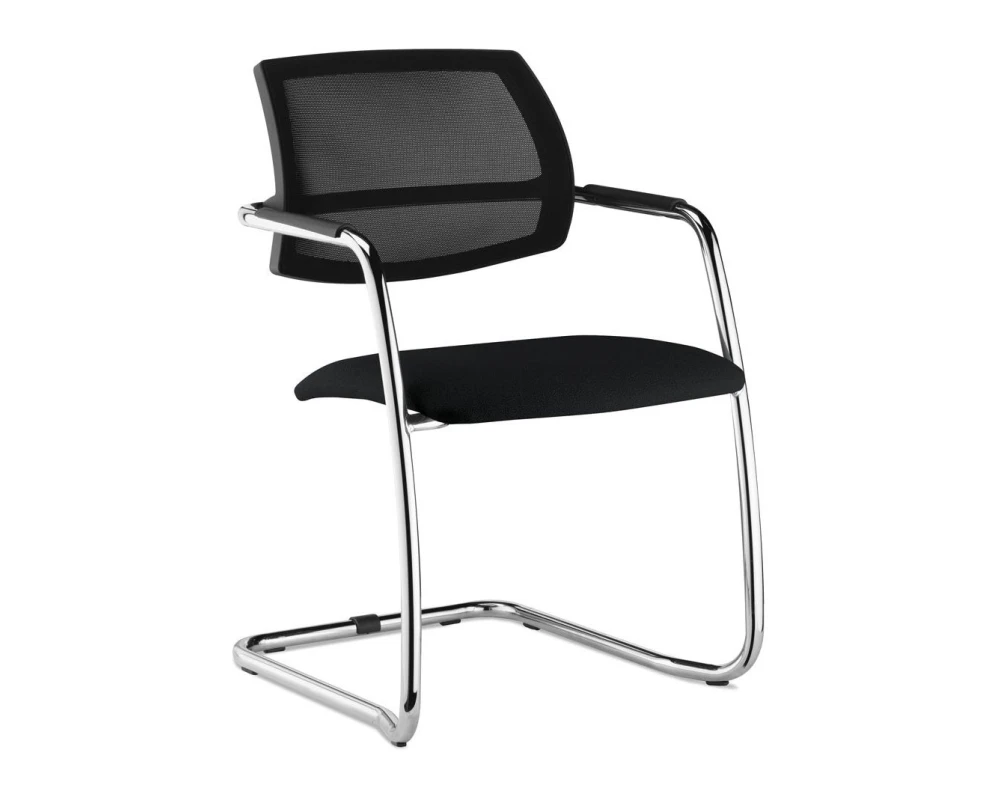 Кресло Urban Mesh на полозьях Сетка/Ткань, Черный