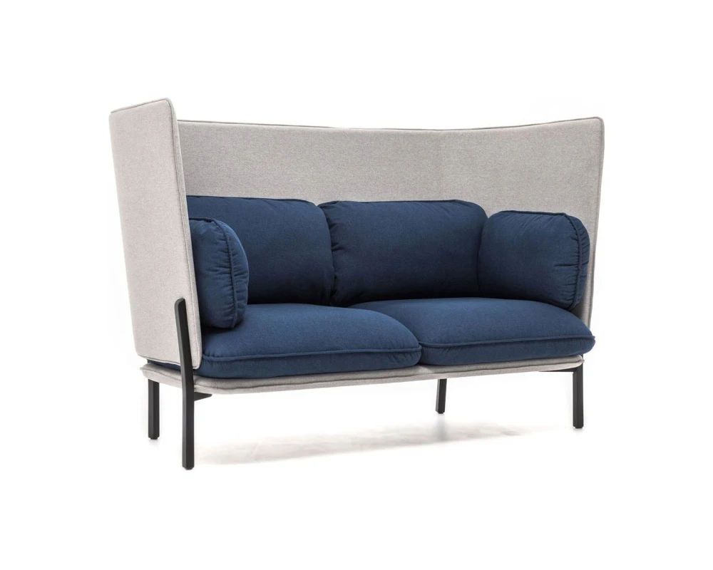 Диван 2-х местный Bellagio высокая спинка Ткань, Серо-синий