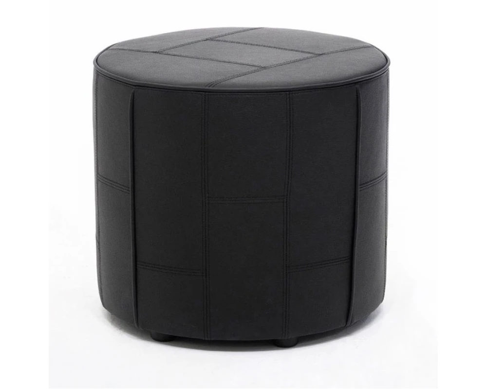 Пуф Prato 53x53 Натуральная кожа, Черный