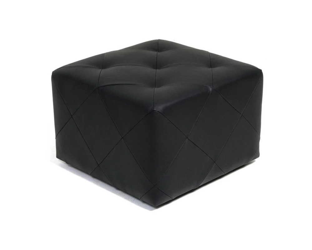 Пуф Prato 56x56 Натуральная кожа, Черный