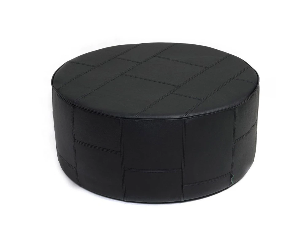 Пуф Prato 83x83 Натуральная кожа, Черный