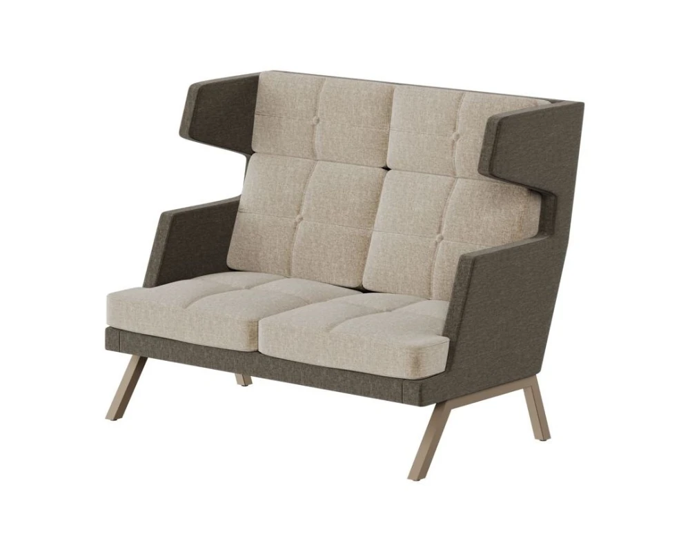 Диван двухместный высокий с декором из пуговиц Алдо / Aldo