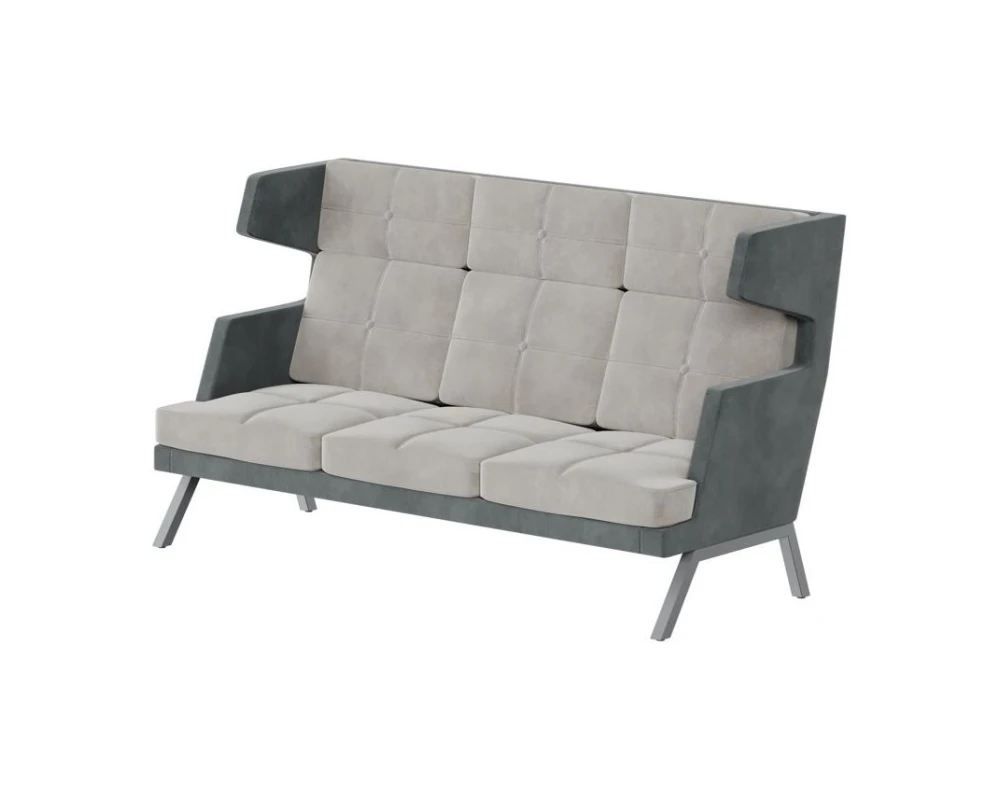 Диван трехместный высокий с декором из пуговиц Алдо / Aldo