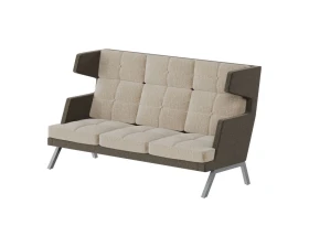 Диван трехместный высокий с декором из пуговиц Алдо / Aldo images