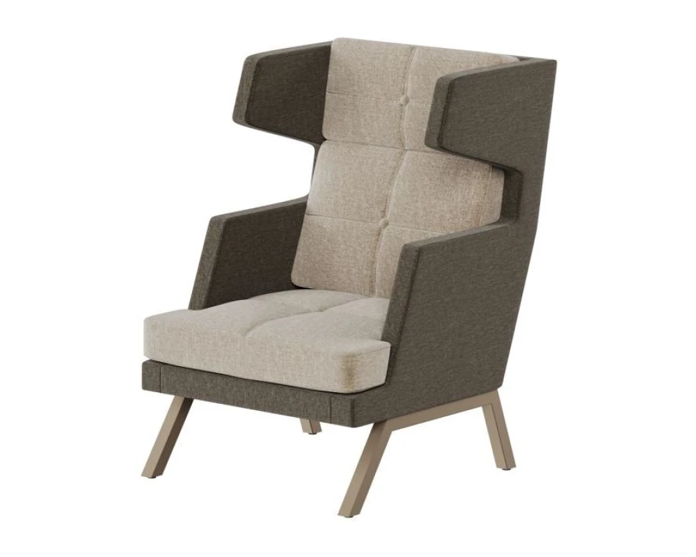 Кресло высокое с декором из пуговиц Алдо / Aldo