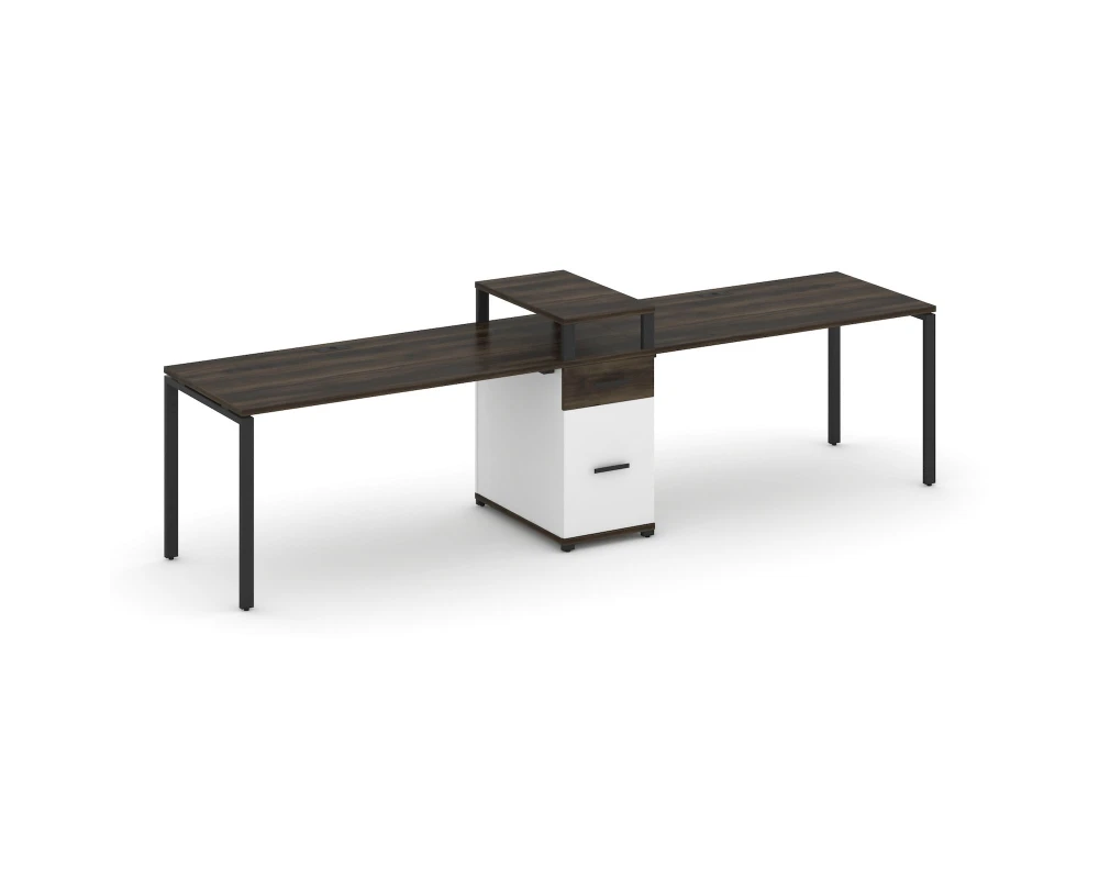 Рабочая станция 2 места с 1 опорной тумбой CN.ORS-423 W 3180x720x917 Концепт / Concept