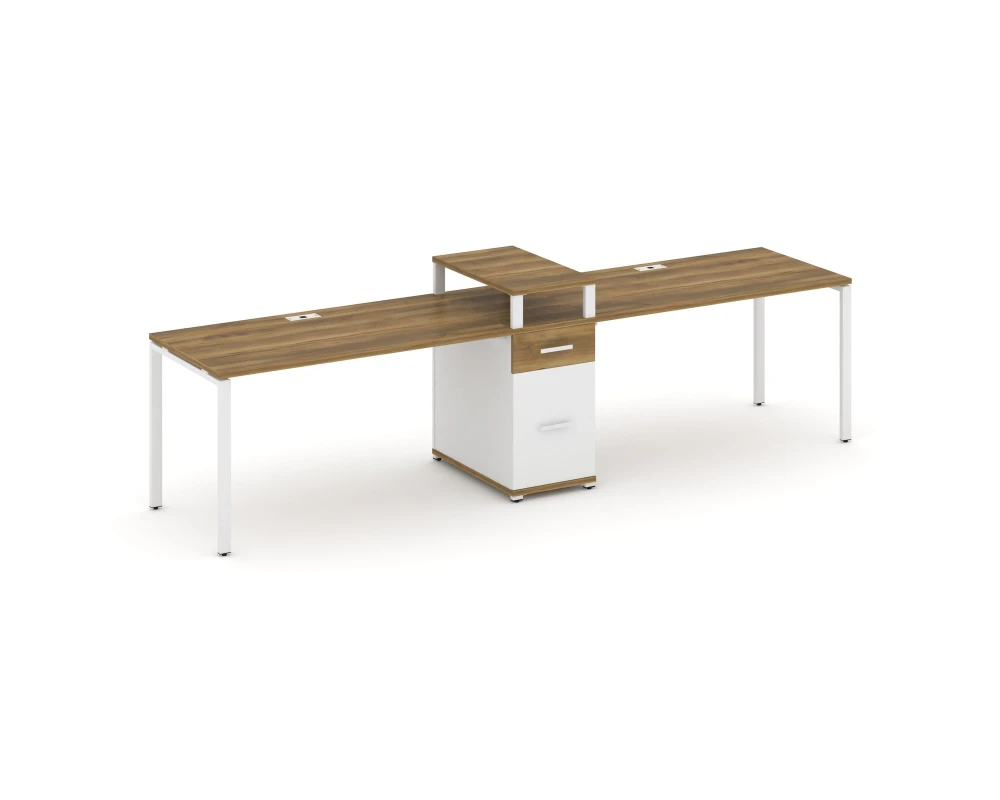 Рабочая станция 2 места с 1 опорной тумбой CN.ORS-423 W 3180x720x917 Концепт / Concept