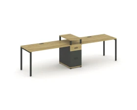 Рабочая станция 2 места с 1 опорной тумбой CN.ORS-423 W 3180x720x917 Концепт / Concept images