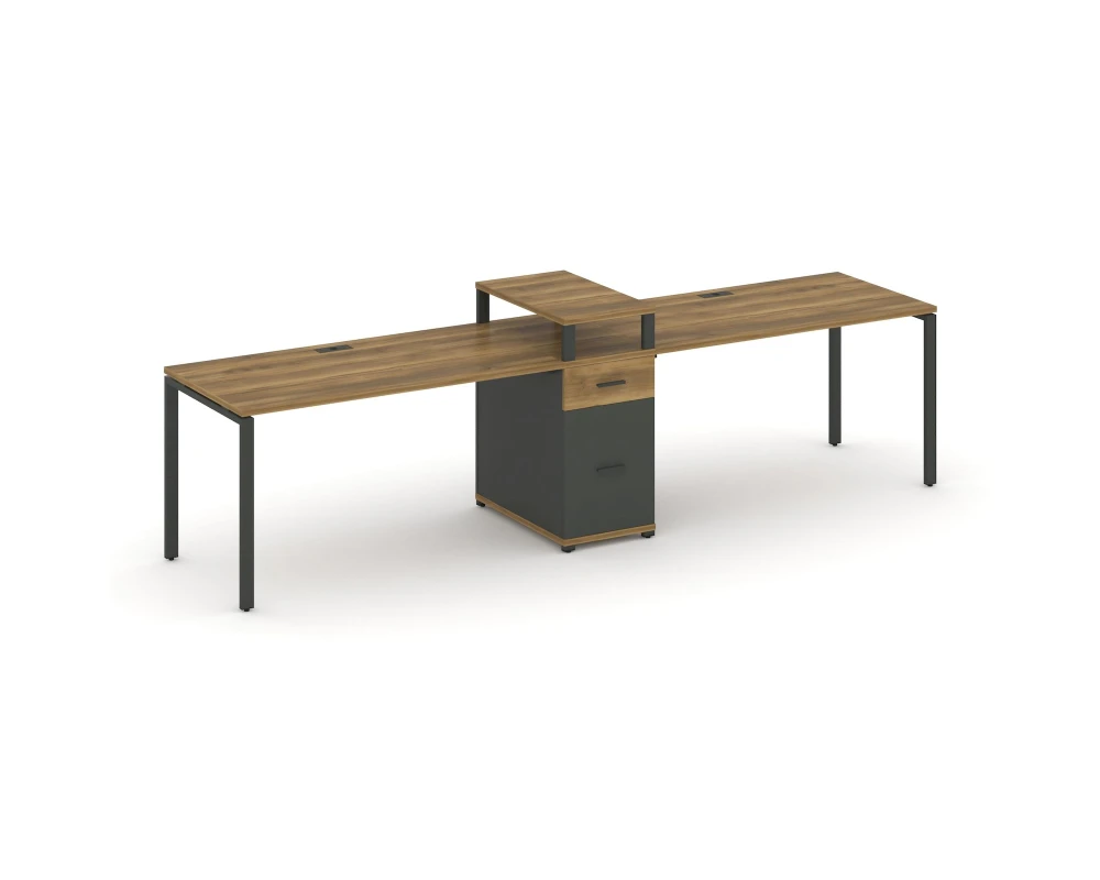 Рабочая станция 2 места с 1 опорной тумбой CN.ORS-423 W 3180x720x917 Концепт / Concept