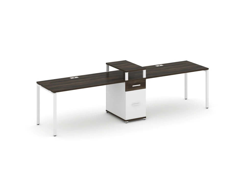 Рабочая станция 2 места с 1 опорной тумбой CN.ORS-423 W 3180x720x917 Концепт / Concept