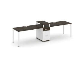 Рабочая станция 2 места с 1 опорной тумбой CN.ORS-423 W 3180x720x917 Концепт / Concept images