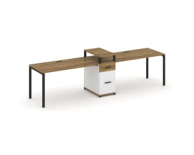 Рабочая станция 2 места с 1 опорной тумбой CN.ORS-423 W 3180x720x917 Концепт / Concept images