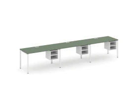 Рабочая станция односторонняя с подвес. тумбами 3 места CN.ORS-127 4140x720x750 Концепт / Concept images