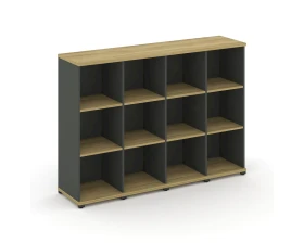 Стеллаж 4 узкие секции, 3 ниши CN.STU-340 1668x420x1186 Концепт / Concept images