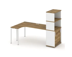 Стол эргономичный с опорным шкафом-купе с надставкой выс. CN.SA-222(L) W 2000x1180x1530 Концепт / Concept images