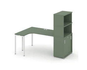 Стол эргономичный с опорным шкафом-купе с надставкой выс. CN.SA-222(L) W 2000x1180x1530 Концепт / Concept images
