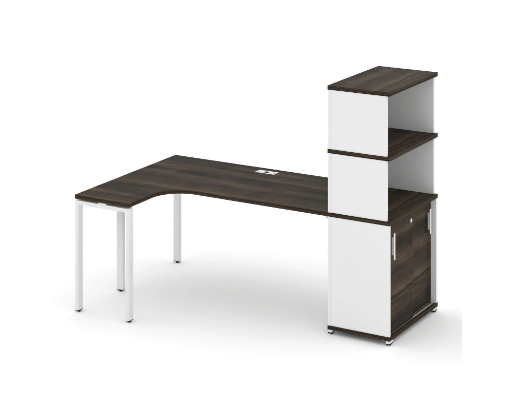Стол эргономичный с опорным шкафом-купе с надставкой выс. CN.SA-222(L) W 2000x1180x1530 Концепт / Concept