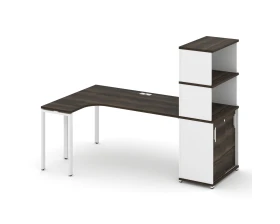 Стол эргономичный с опорным шкафом-купе с надставкой выс. CN.SA-222(L) W 2000x1180x1530 Концепт / Concept images